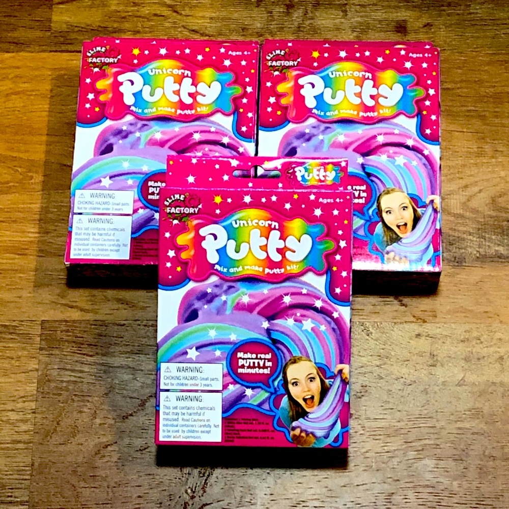 3 boxes of unicorn putty slime NIB